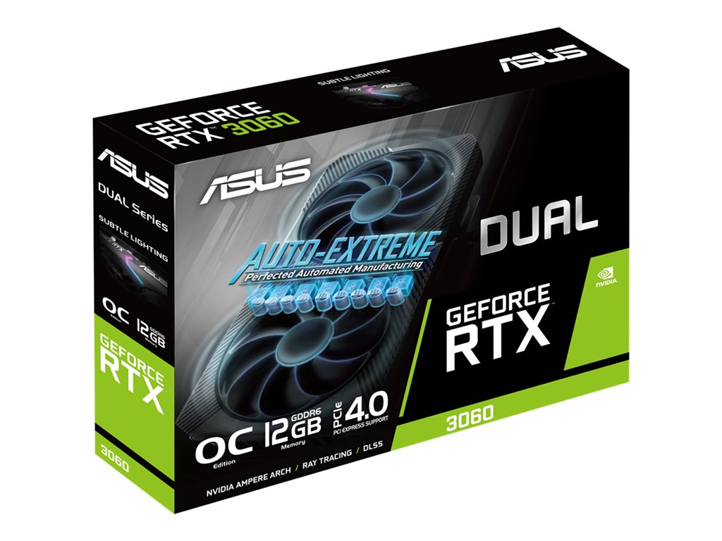 ASUS DUAL-RTX3060-O12G-V2-OC 12GB GDDR6 PCIe 4.0 x4 Graphics Card