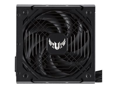 ASUS TUF 750B gaming power supply front view with 135mm Axial-tech fan and TUF logo