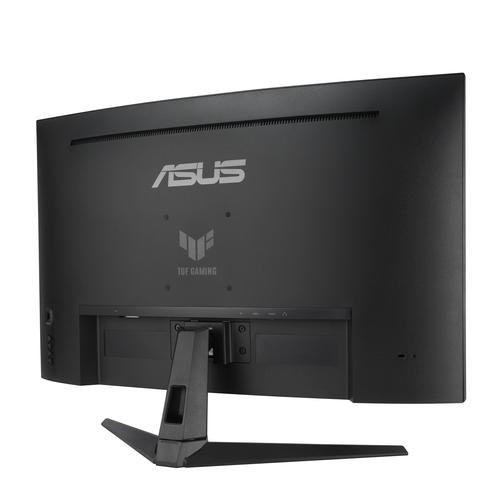 ASUS TUF Gaming VG32WQ3B curved gaming monitor side angle image on stand