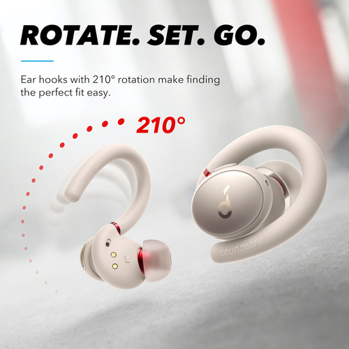 Soundcore Sport X10, True Wireless Stereo (TWS), 20 - 20000 Hz, Headset/Earpods, White