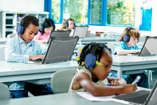 Durable MAXCases headset drop-tested for classroom and library use