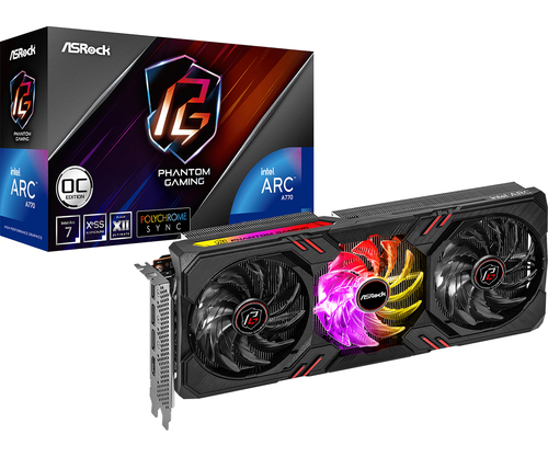 Asrock Phantom Gaming A770 PG 16GO, Arc A770, 16 GB, GDDR6, PCI Express 4.0 x16 Graphics Card