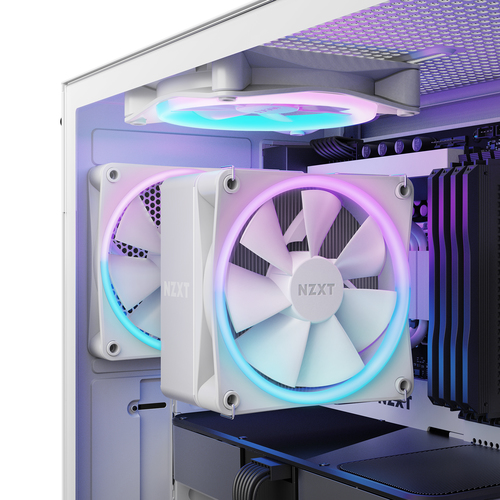 NZXT T120 RGB, Air cooler, 12 cm, 500 RPM, 1800 RPM, White