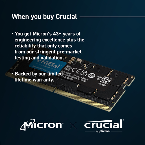 Crucial CT16G56C46S5 16GB DDR5 5600MHz SODIMM Laptop Memory
