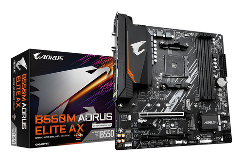 Gigabyte B550M AORUS ELITE AX micro ATX Motherboard for AMD AM4 CPUs