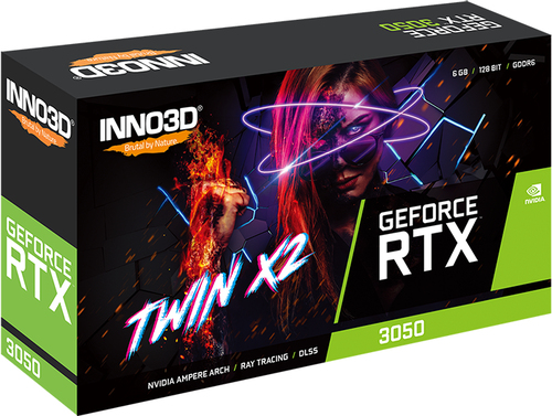 Inno3D GeForce RTX 3050 Twin X2 6GB GDDR6 PCIe 4.0 Dual Fan Graphics Card