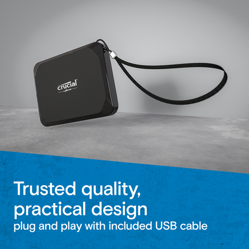 Crucial X9, 4 TB, USB Type-C, 3.2 Gen 2 (3.1 Gen 2), 1050 MB/s External SSD
