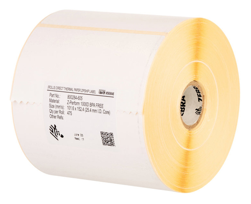 Zebra Z-Perform 1000T Adhesive Printer Label 102 × 51 mm 3 inch Core Thermal Transfer