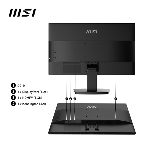 MSI Pro MP2412 60.5cm 23.8" 1920 x 1080 pixels Full HD LCD 4 ms, Black