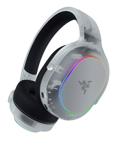 Razer Barracuda X Chroma white headset with RGB earcup glow