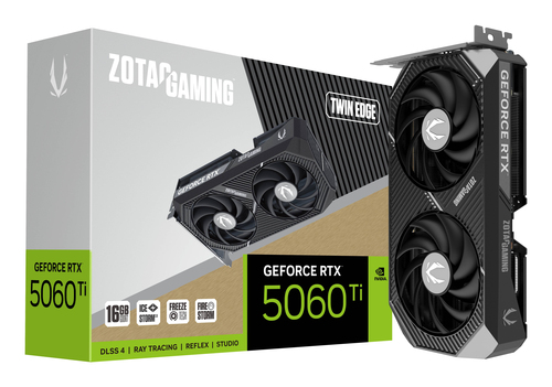 Zotac GAMING GeForce RTX 5060 Ti Twin Edge, 16 GB GDDR7, PCIe5.0 x8 Graphics Card