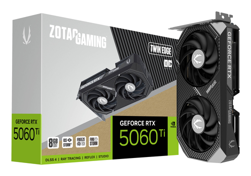 Zotac GAMING GeForce RTX 5060 Ti Twin Edge OC, 8GB GDDR7, PCIe5.0 x8 Graphics Card