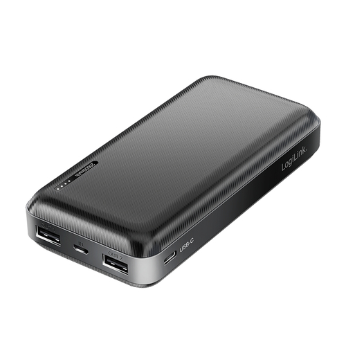 LogiLink PA0323, 20000 mAh, 12 W, Black Power Bank