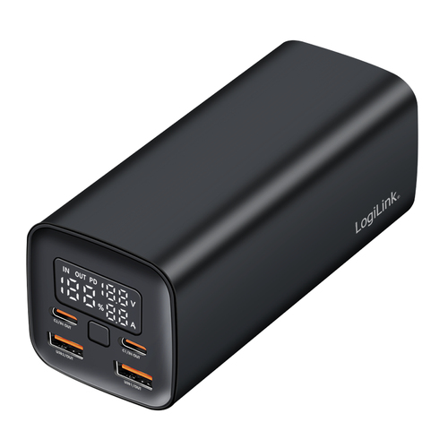 LogiLink PA0350, 20000 mAh, Lithium Polymer, , 65W, Black Power Bank