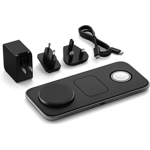 Satechi Qi2 Trio charger image with USB-C input and fast power delivery