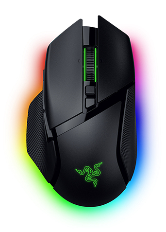 Razer Basilisk V3 Pro 35K right-hand optical mouse in black with ergonomic design for gaming