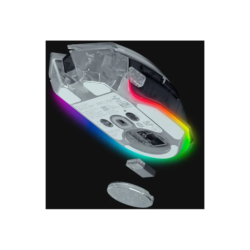 Razer Basilisk V3 Pro 35K lightweight white optical mouse with Razer Chroma RGB lighting