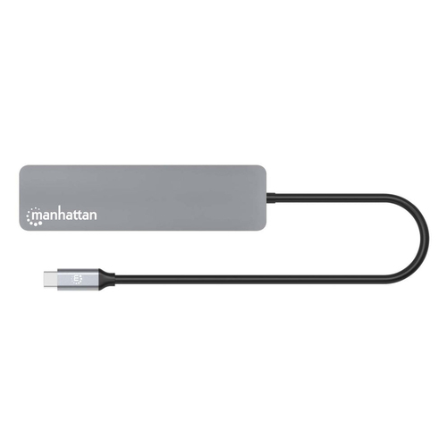 Manhattan USB-C hub showing HDMI 2.0 port with 4K output and multiple USB connections