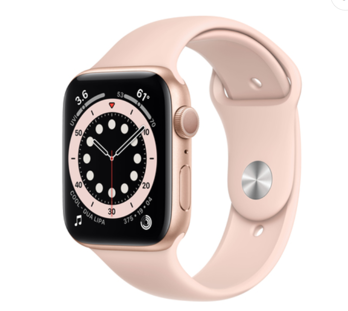 Pink Sand sport band Apple Smartwatch Series 6 with Always-On Retina screen