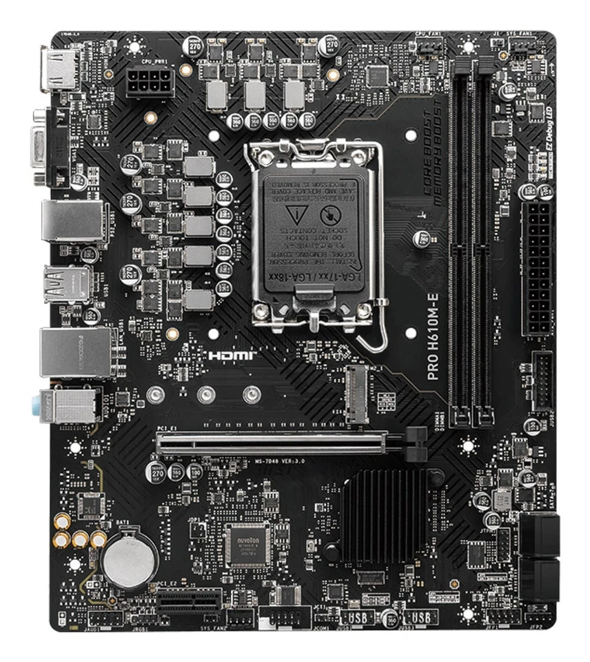 MSI PRO H610M-E motherboard Intel H610 LGA 1700 micro ATX Motherboard