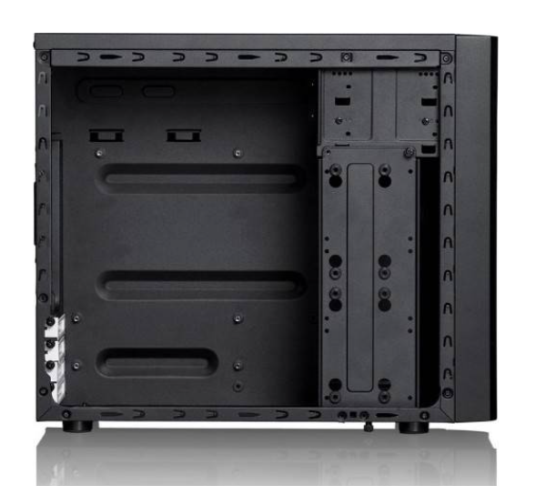 rear view of Fractal Design Core 1000 highlighting 92mm rear fan installation