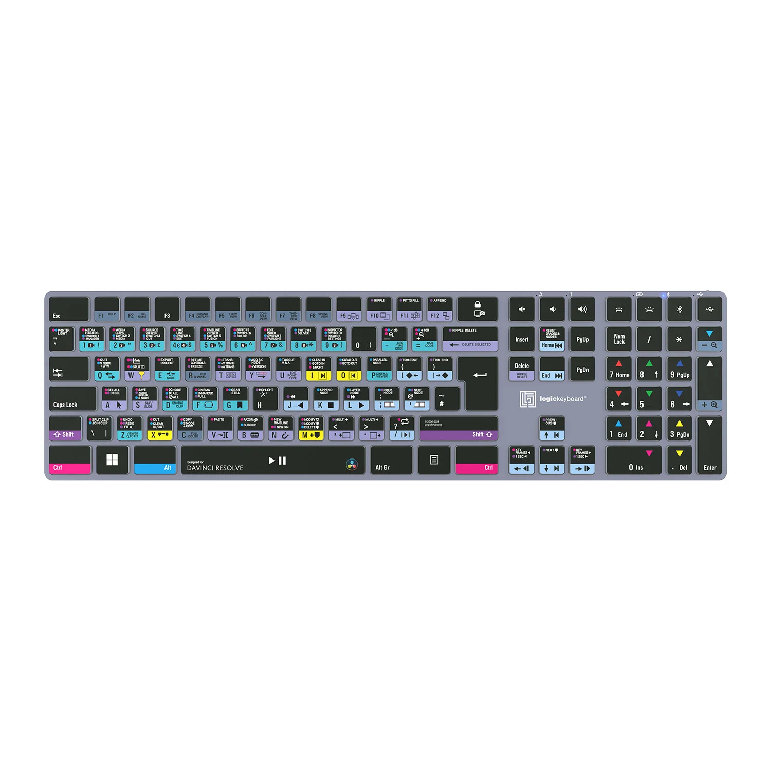 LogicKeyboard DaVinci Resolve TITAN Wireless Backlit Keyboard - Windows
