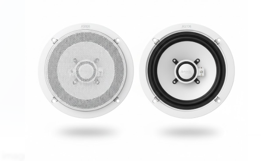 White 6.5-inch coaxial ceiling loudspeakers pair with 60W RMS power