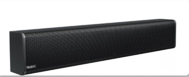 Yealink MSpeaker II soundbar wall mounted with 3.5mm input and power adapter