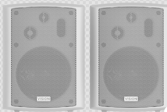 Vision AV-1900+SP-1800 Bluetooth PA Speakers 50W 3-Way Black White