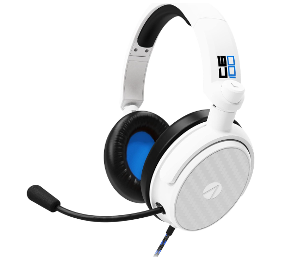 Stealth C6-100 gaming headset with 40mm drivers in blue and white