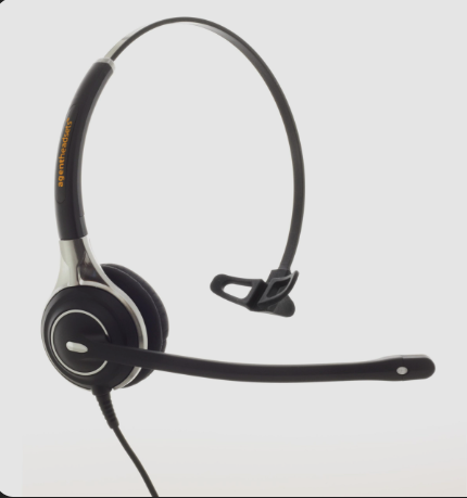 Wireless AW30 headset showing USB dongle and adjustable single-ear design