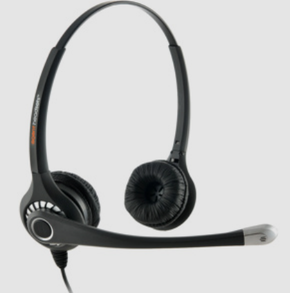 Wired Agent 350 NC headset showing flexible boom mic and ear cushion