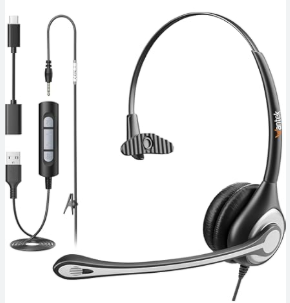 agent AU60 binaural headset with USB and 3.5mm jack for PC and Mac