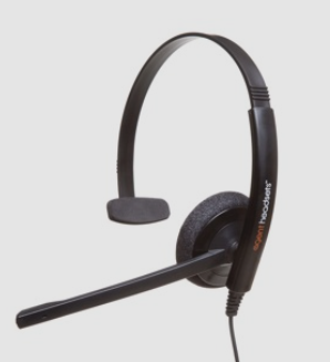 agent AW spare monaural headset with leatherette cushion and battery