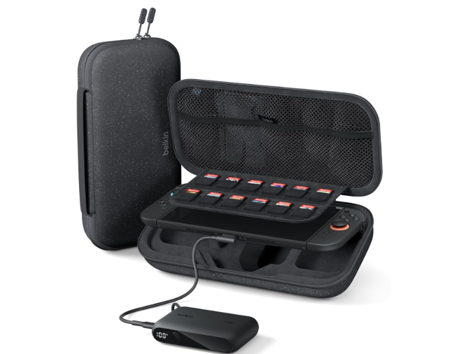 Belkin Gaming Bundle Nintendo Switch case black front view