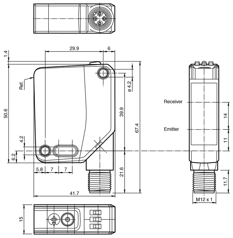 Pepperl + Fuchs Through Beam Distance Sensor Block Sensor 300 mm Detection Range