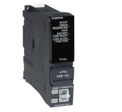 Mitsubishi MELSEC iQ R Series R16PCPU PLC CPU module with Ethernet and USB interface