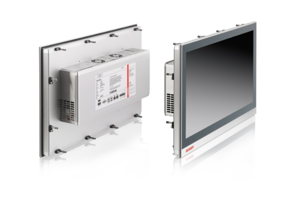 Beckhoff CP2215-0020 industrial multi touch panel computer mounted in control cabinet