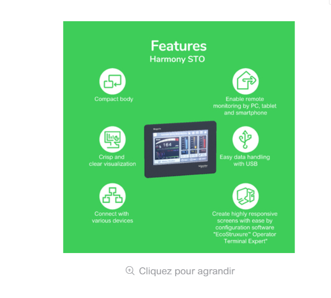 HMISTO735 HMI touch panel interface with Ethernet RJ45 and USB ports