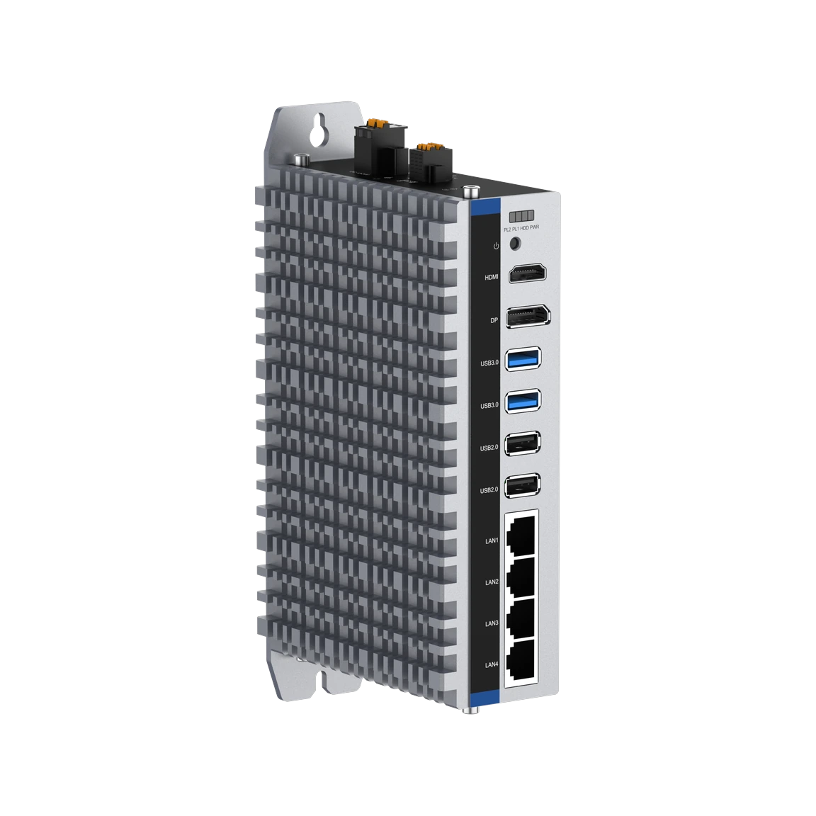 Nodka NP-6116-N97 | Fanless DIN Rail Box PC with 4 LAN, Dual Display & M.2 SSD