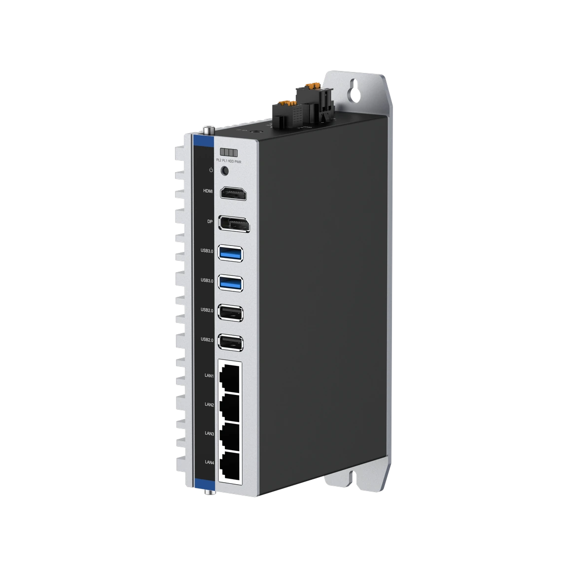 Nodka NP-6116-N97 | Fanless DIN Rail Box PC with 4 LAN, Dual Display & M.2 SSD