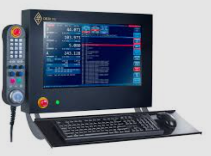 Delta Tau POWER PMAC-NC CNC controller panel with 22-inch touchscreen display