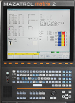 Mazatrol Matrix 2 CNC controller interface with 15 inch LCD display and QWERTY keyboard