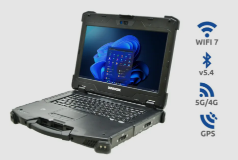 Z14I rugged laptop magnesium alloy chassis with sealed ports and MIL STD certified design