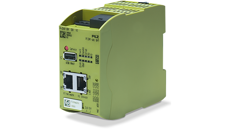 Pilz SecurityBridge industrial firewall for network security in factory automation