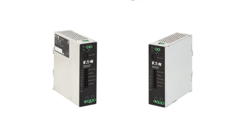 Eaton DIN24240DC DIN rail UPS with hardwired input output for industrial control panels