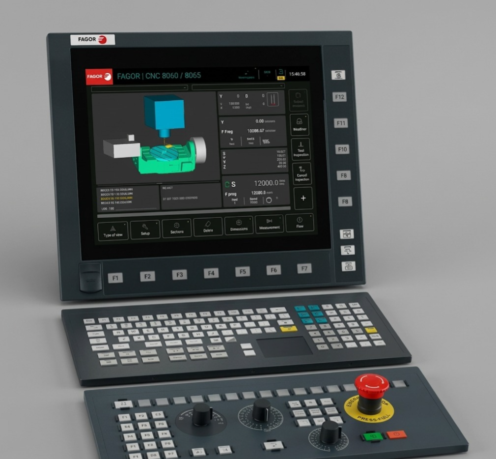 CNC 8065elite 2.0 T controller front view with industrial display