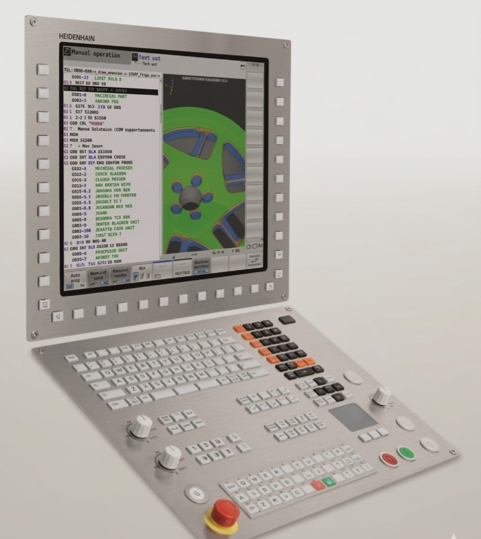 High-speed TNC 640 CNC controller featuring 5-axis interpolation and USB ports