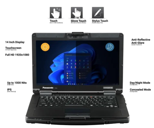 Panasonic Toughbook 55 Mk3 rugged notebook in outdoor work setup