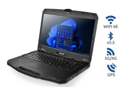 Durabook S15 laptop rear view showing battery and durable chassis